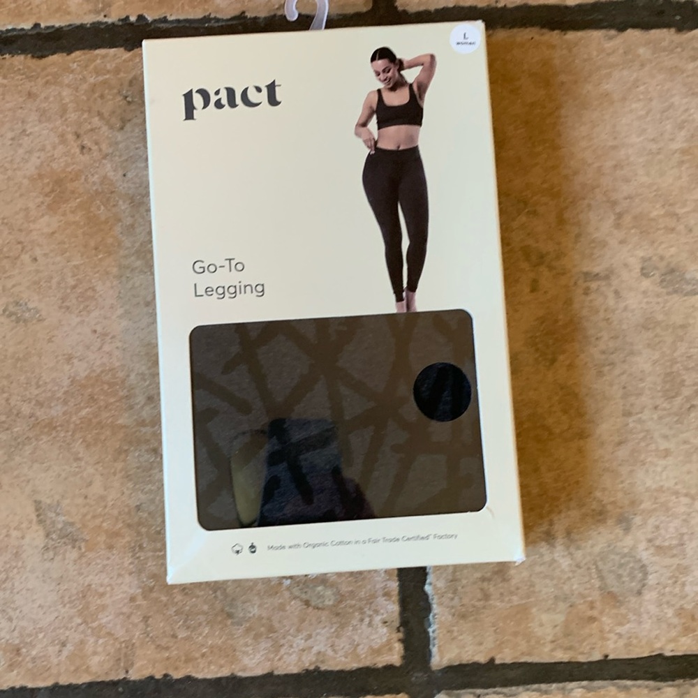 Pact Grey patterned leggings, L